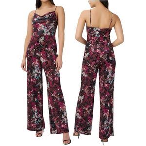 Adrianna Papell Women’s Cowlneck Burnout Velvet Jumpsuit in the Size 12